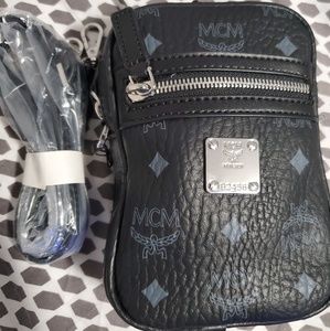 Black MCM Unisex Crossbody Bag